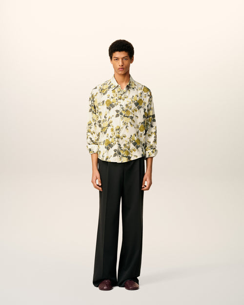Green Flower Printed Boxy Shirt - 2 - Ami Paris