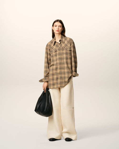                             Brown Wool Checked Lumberjack Shirt  - 3                         - Ami Paris