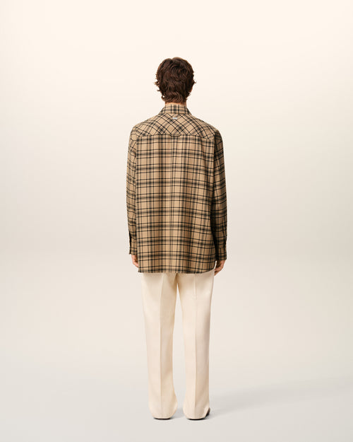 Brown Wool Checked Lumberjack Shirt  - 5 - Ami Paris