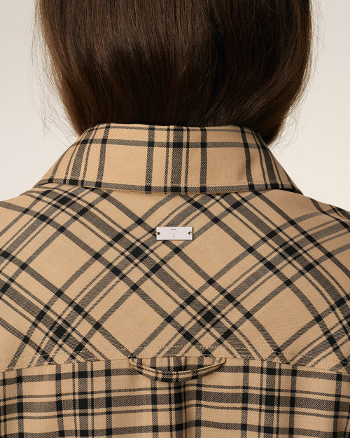 Brown Wool Checked Lumberjack Shirt  - 10 - Ami Paris