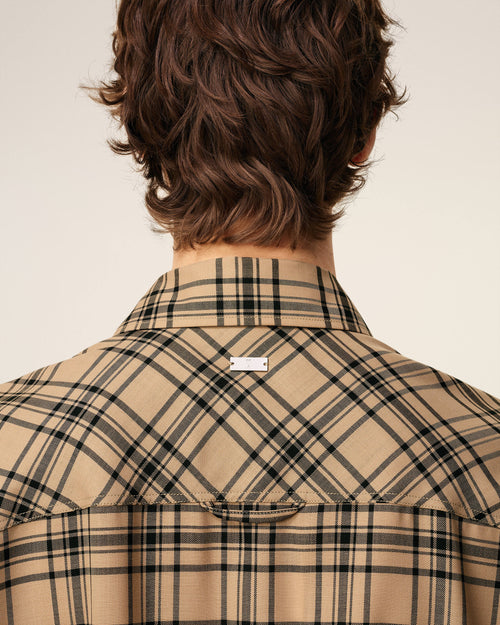 Brown Wool Checked Lumberjack Shirt  - 4 - Ami Paris