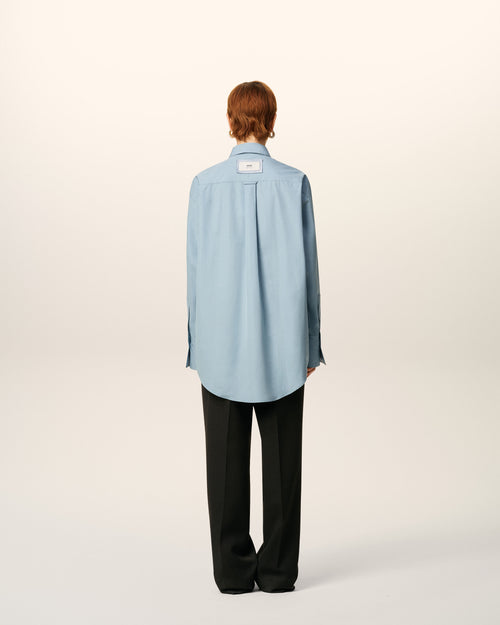 Blue Cotton Oversized Shirt  - 11 - Ami Paris