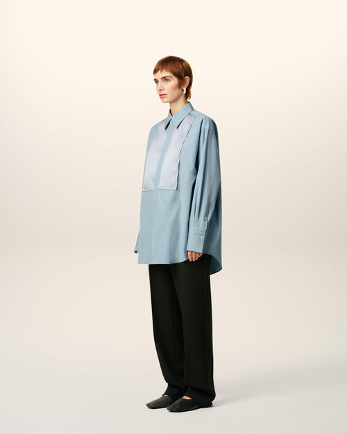 Blue Cotton Oversized Shirt  - 12 - Ami Paris