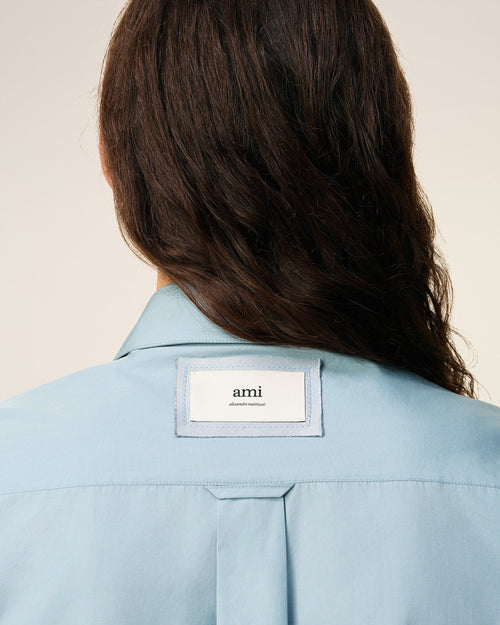 Blue Cotton Oversized Shirt  - 4 - Ami Paris