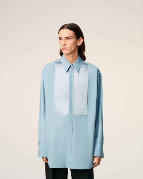 Blue Cotton Oversized Shirt  - 3 - Ami Paris