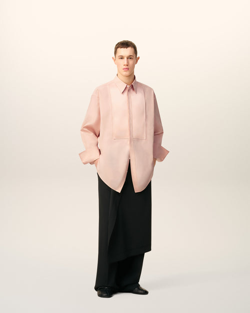 Pink Cotton Oversized  Shirt  - 2 - Ami Paris