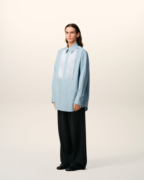 Blue Cotton Oversized Shirt  - 6 - Ami Paris