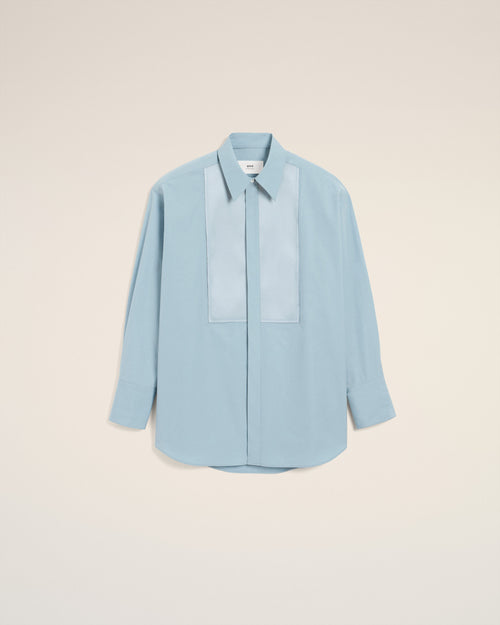 Blue Cotton Oversized Shirt  - 1 - Ami Paris