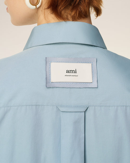 Blue Cotton Oversized Shirt  - 10 - Ami Paris