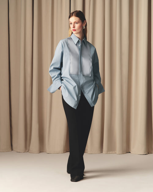 Blue Cotton Oversized Shirt  - 13 - Ami Paris