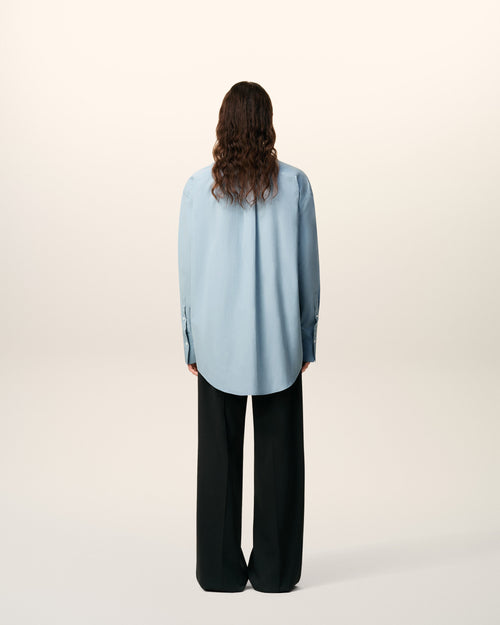 Blue Cotton Oversized Shirt  - 5 - Ami Paris