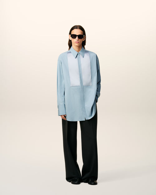 Blue Cotton Oversized Shirt  - 2 - Ami Paris