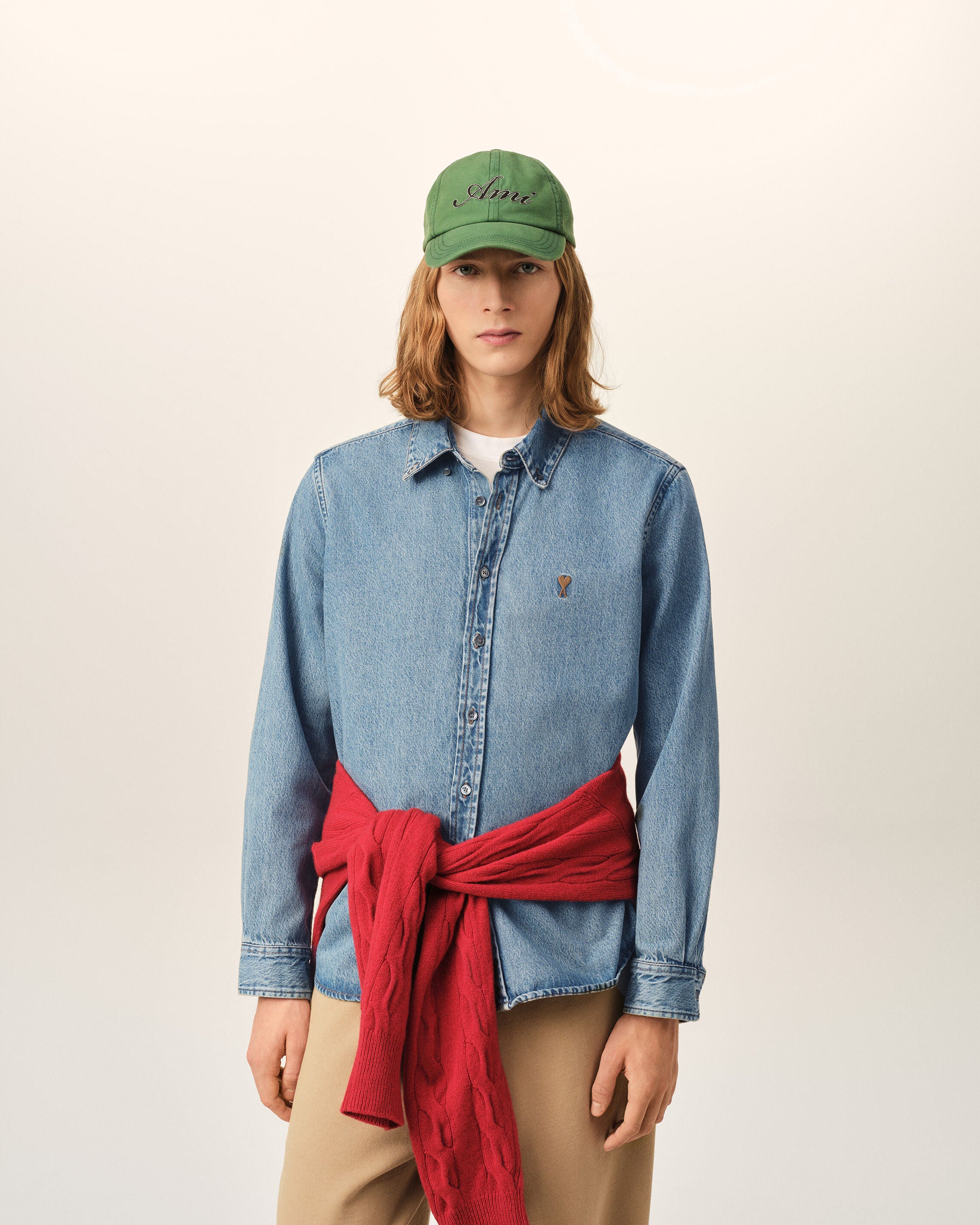 Blue Denim shirt with Ami De Coeur - 2