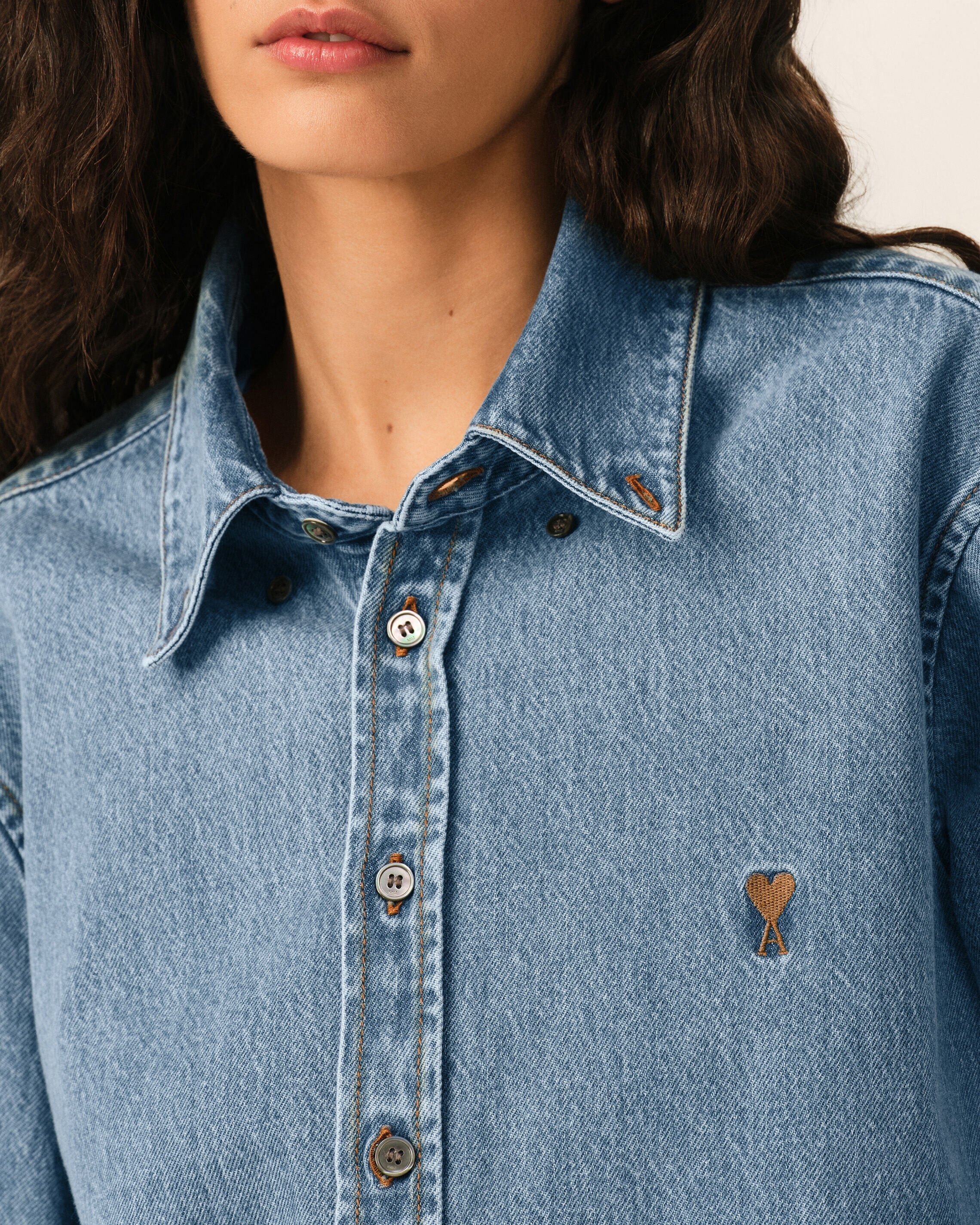 Blue Denim shirt with Ami De Coeur - 11