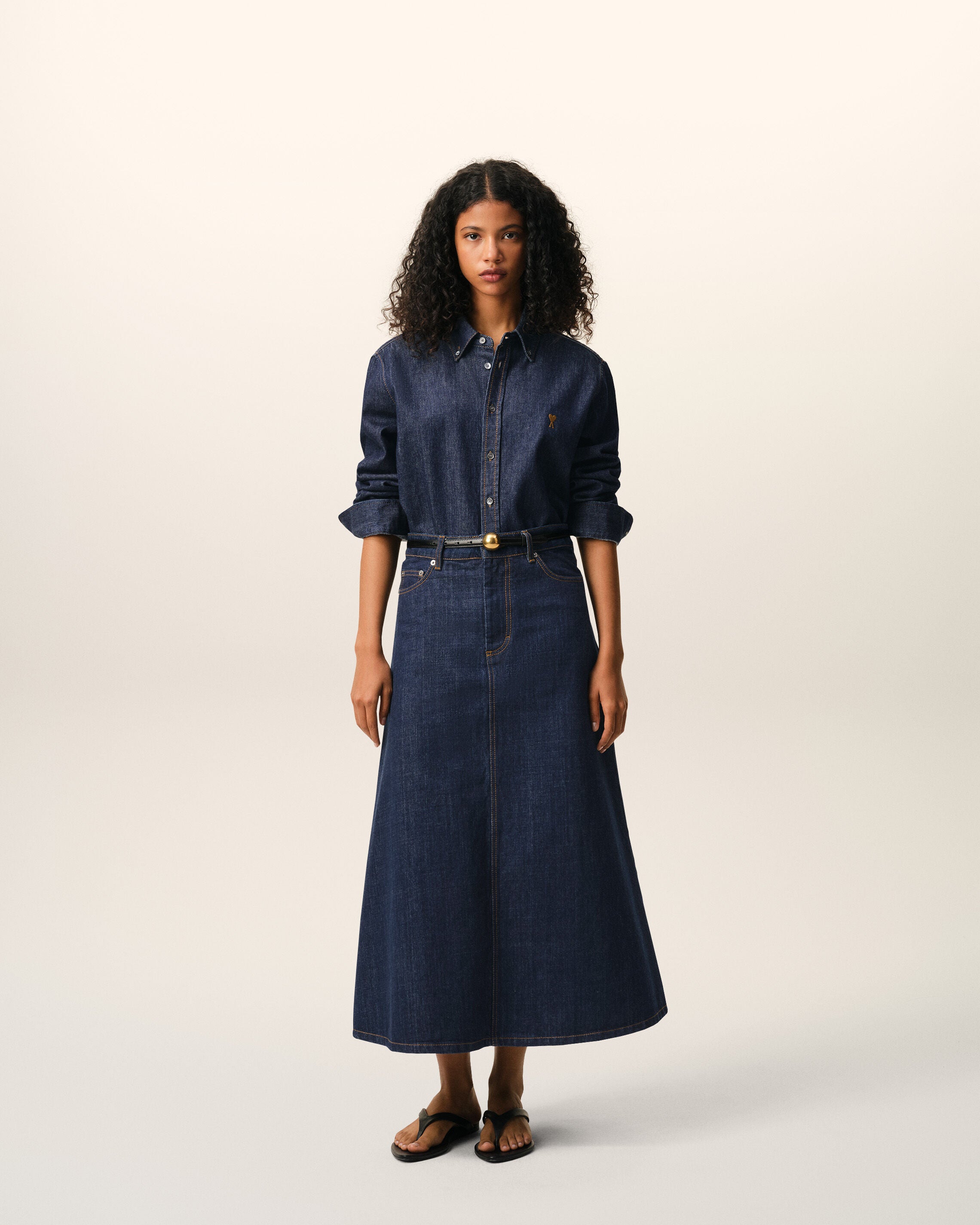 ブルー デニム コットン Ami de Coeur シャツ インディゴ | Ami Paris