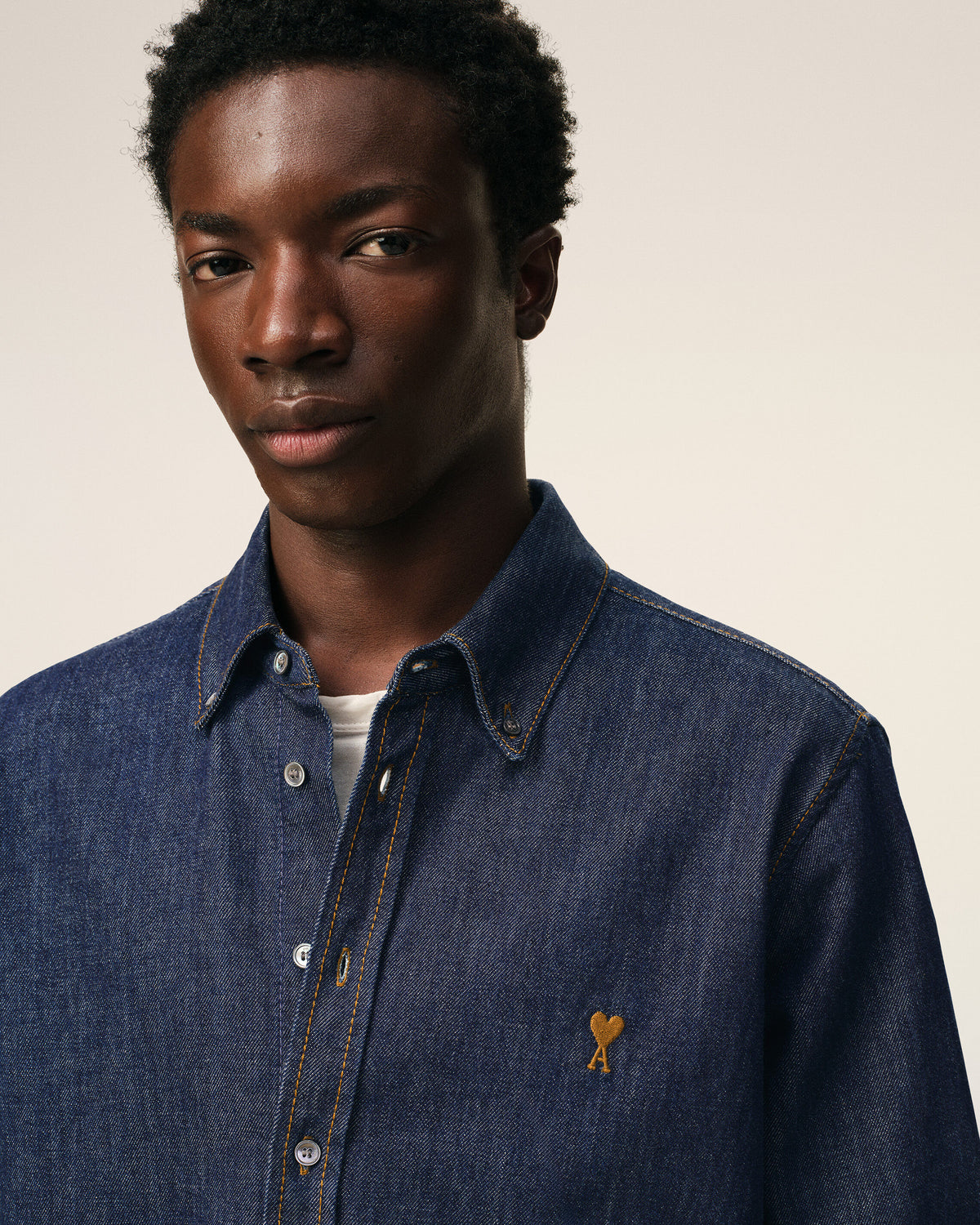 Blue Denim Cotton Ami De Coeur Shirt - 4