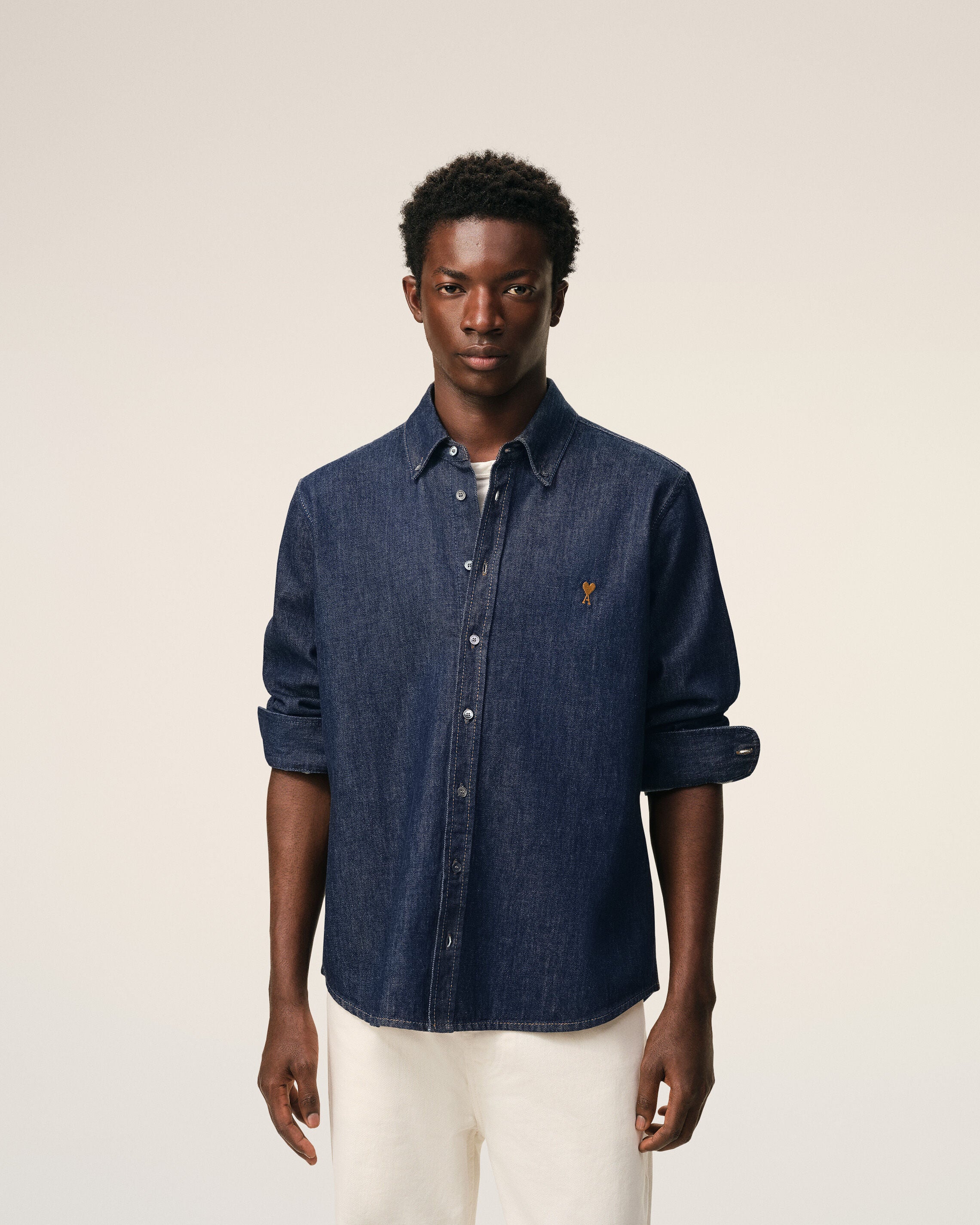 Blue Denim Cotton Ami De Coeur Shirt - 3
