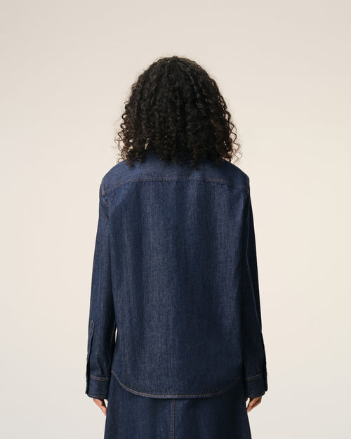 Blue Denim Cotton Ami De Coeur Shirt - 10 - Ami Paris