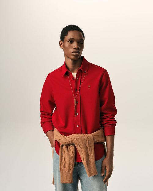 Camisa Ami de Cœur de algodón roja - Hombre - 2 - AMI Paris - Ami Paris