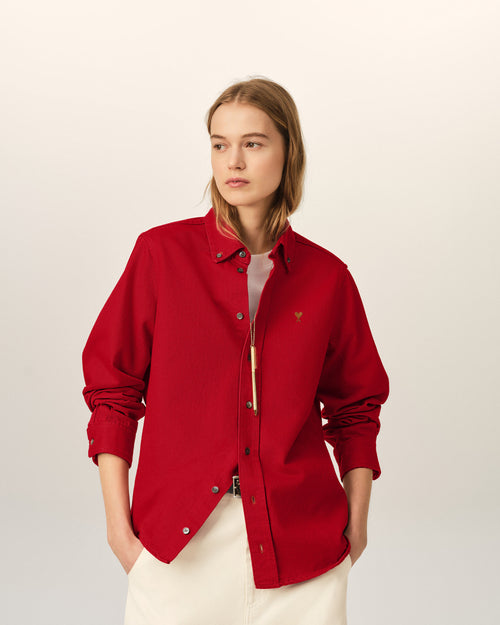 Camisa Ami de Cœur de algodón roja - Mujer - 8 - AMI Paris - Ami Paris