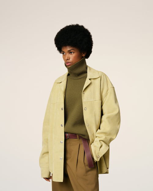 Green Leather Overshirt - 9 - Ami Paris