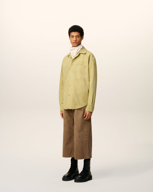 Green Leather Overshirt - 6 - Ami Paris