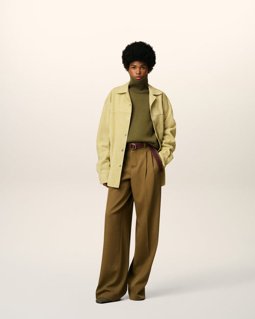                             Green Leather Overshirt - 3                         - Ami Paris