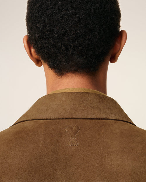 Brown Leather Overshirt - 4 - Ami Paris