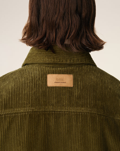 Green Cotton Corduroy Side Slit Overshirt - 4 - Ami Paris