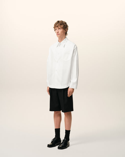 White Cotton Sharp Collar Ami De Coeur Wide Shirt - Man - 6 - AMI Paris - Ami Paris