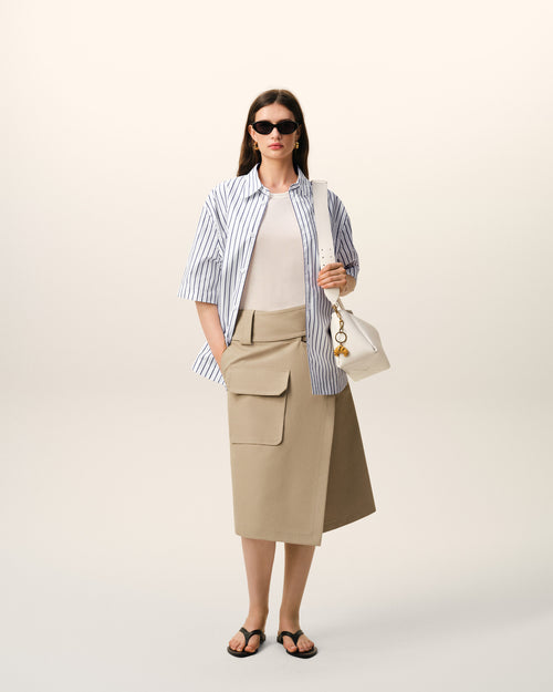                                 Chemise Blanche Rayée Manches longues Ami De Coeur en Coton - 3                             - Ami Paris