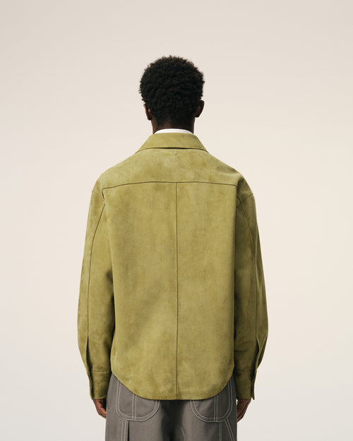 Sobrecamisa con botones de piel de cabra verde - Hombre - 5 - AMI Paris - Ami Paris