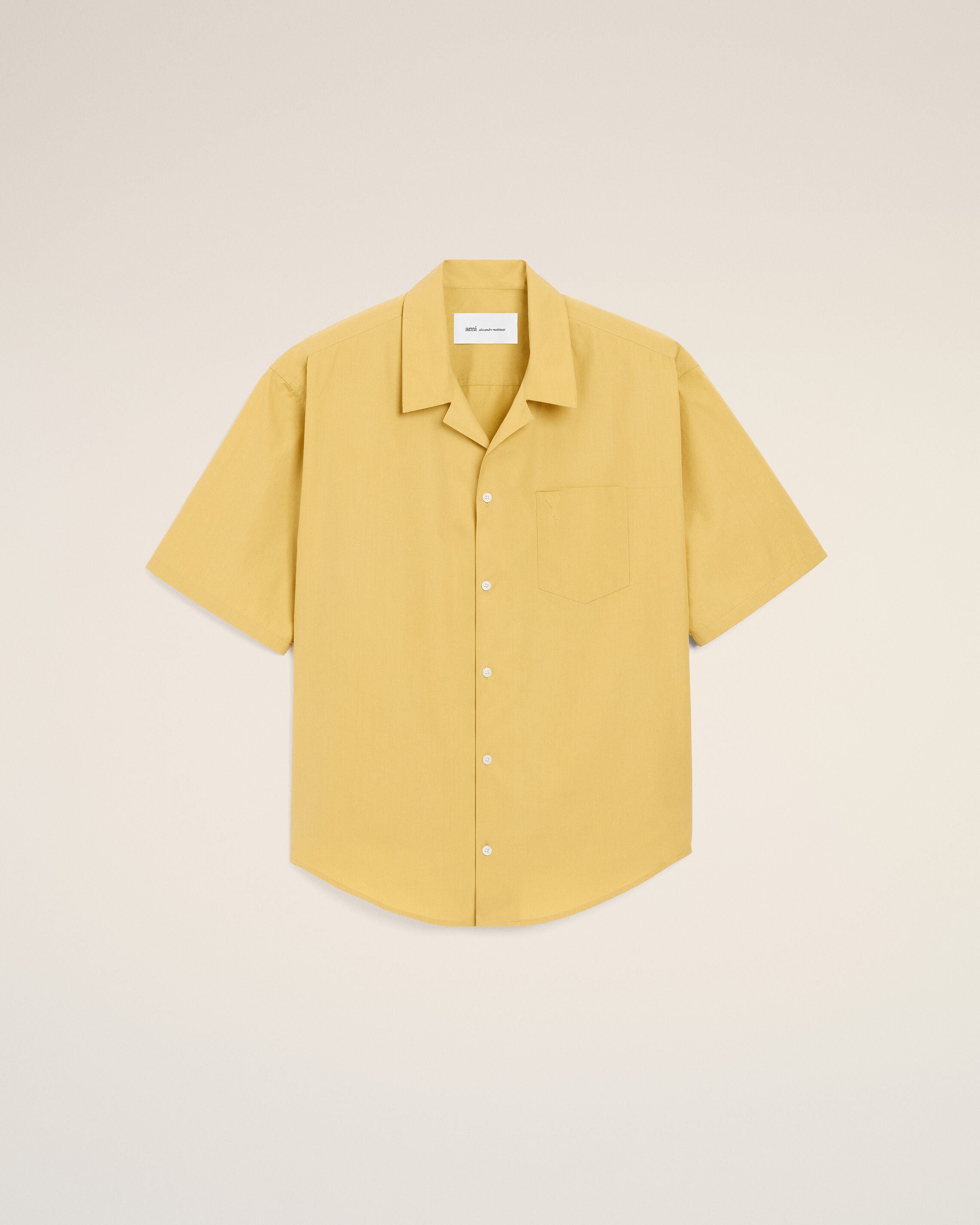 Yellow Cotton Short Sleeve Camp Collar Boxy Shirt - 7