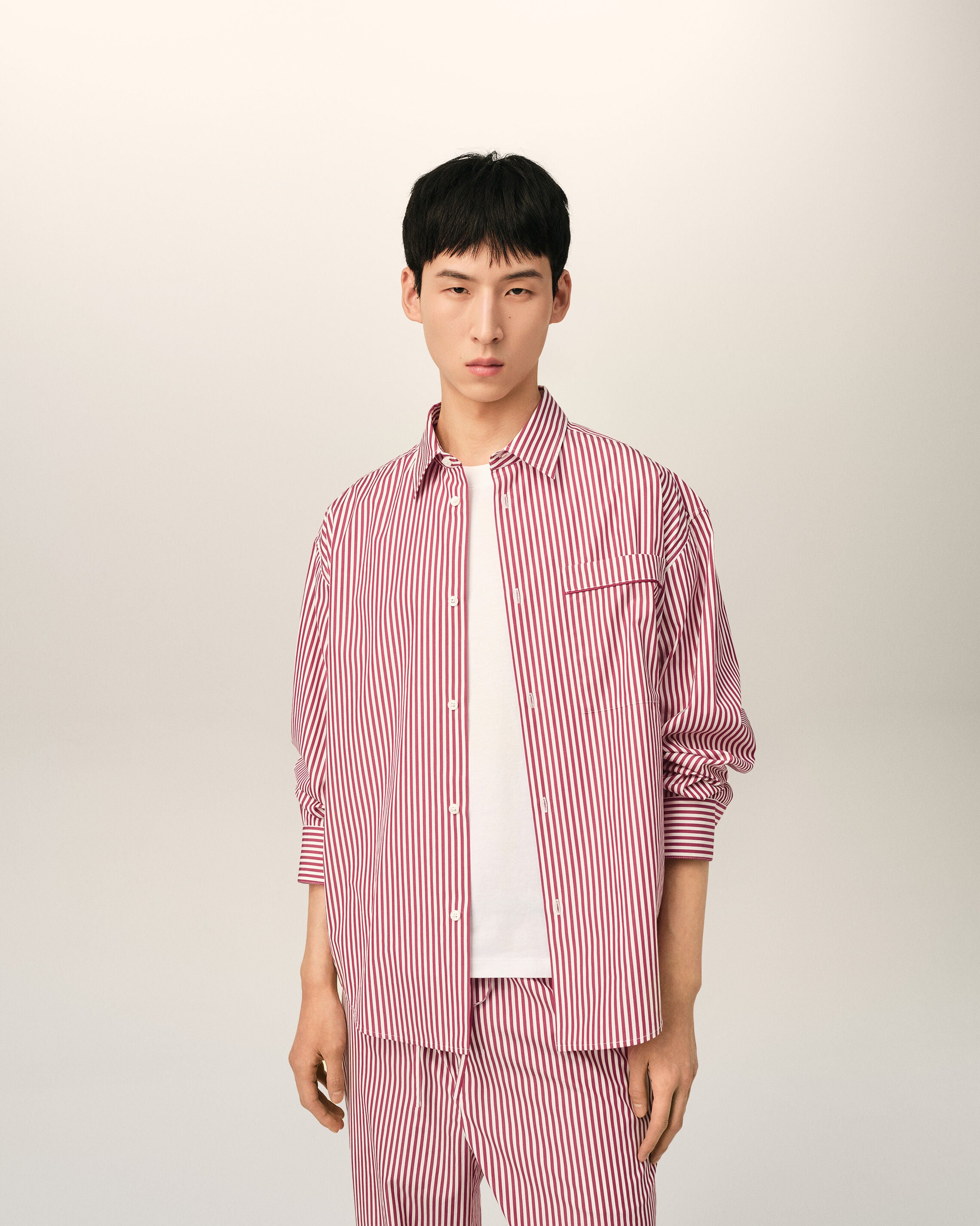 Red boxy striped cotton shirt - 2