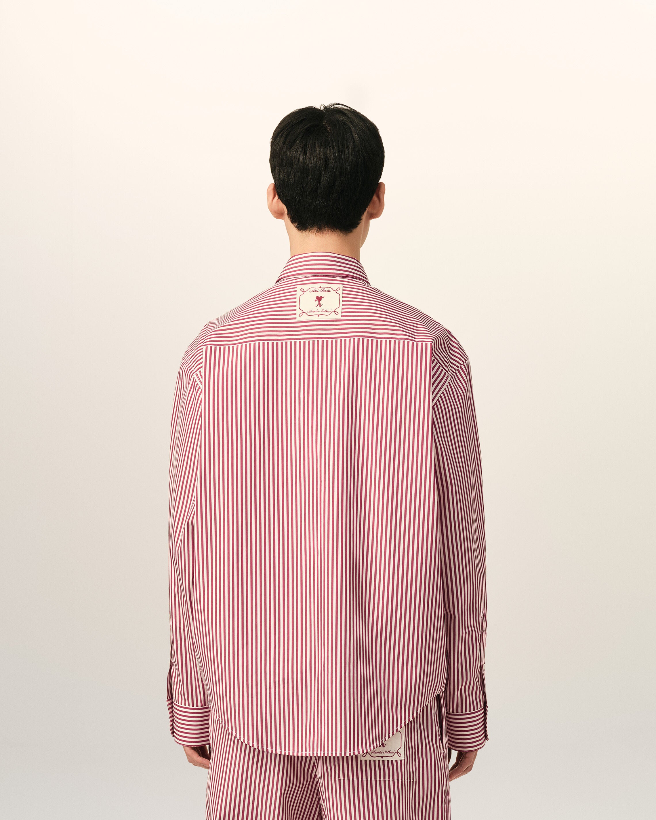 Red boxy striped cotton shirt - 5
