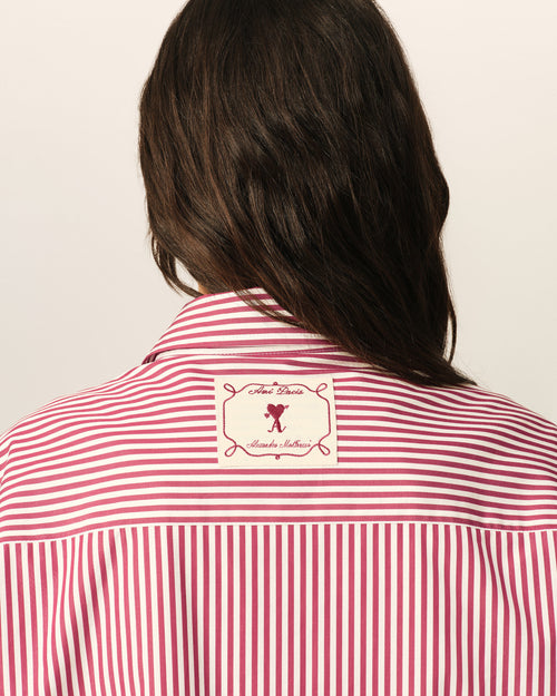 Red boxy striped cotton shirt - Woman - 10 - AMI Paris - Ami Paris