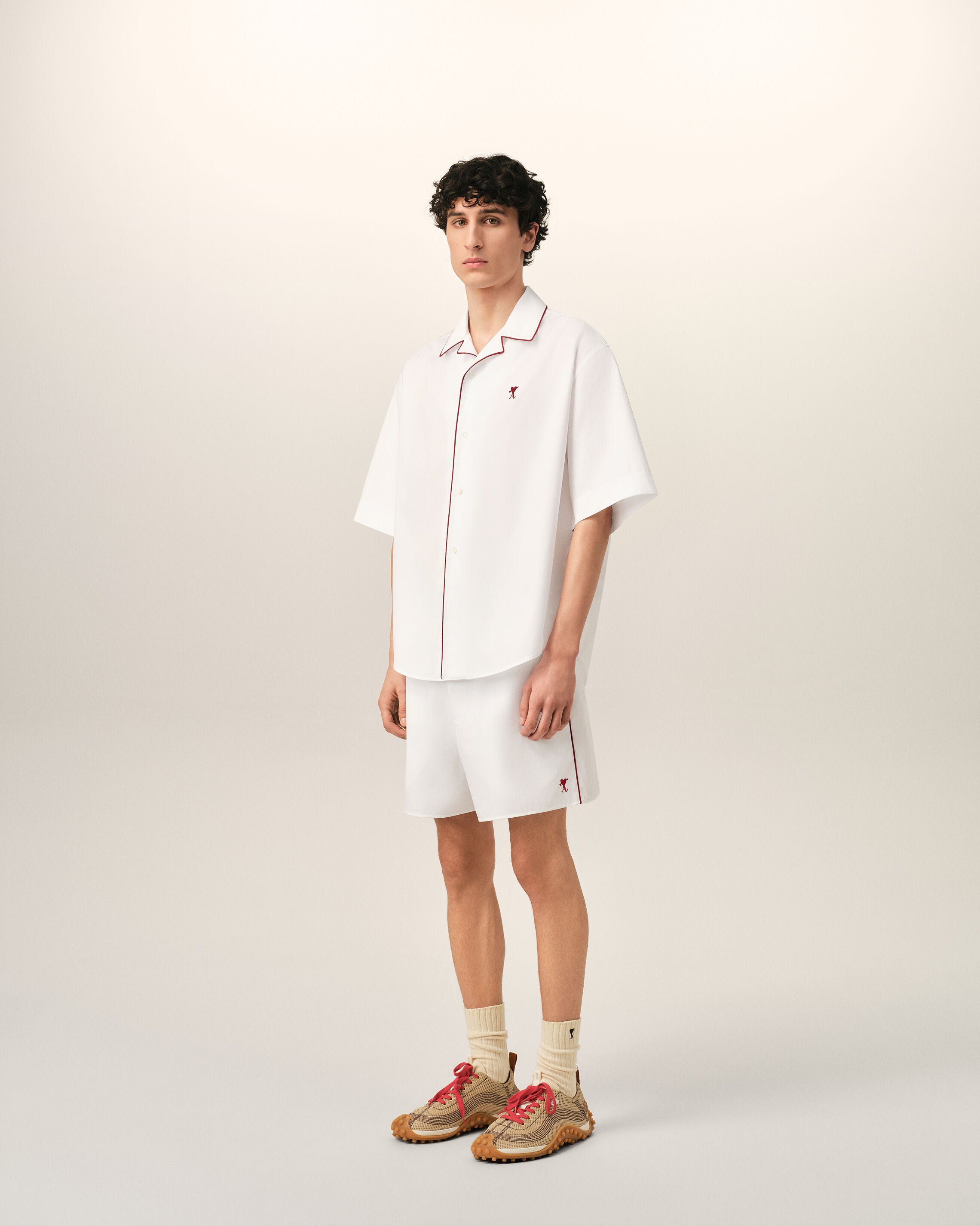 Chemise blanche en coton manches courtes Ami de Coeur flèche - 6