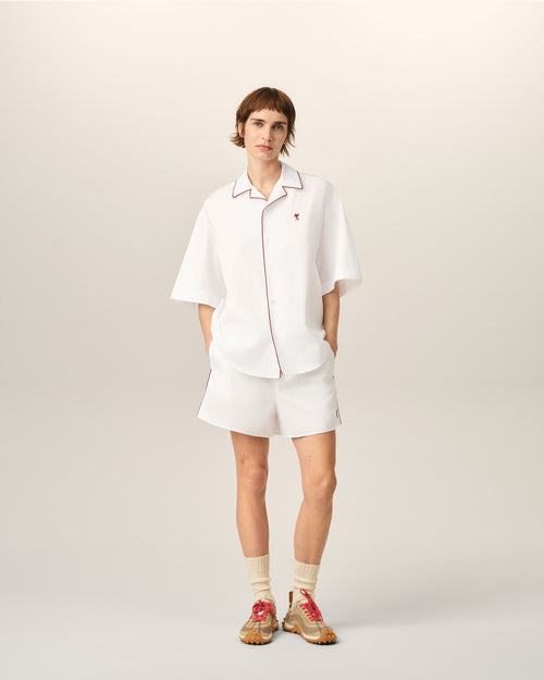 Chemise blanche en coton manches courtes Ami de Coeur flèche - Femme - 9 - AMI Paris - Ami Paris