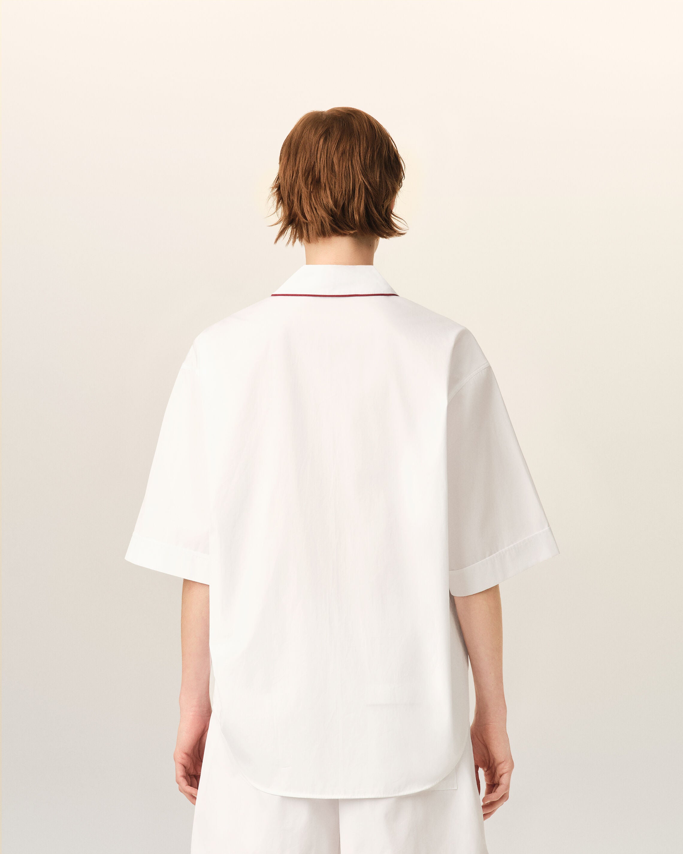 Chemise blanche en coton manches courtes Ami de Coeur flèche - 11
