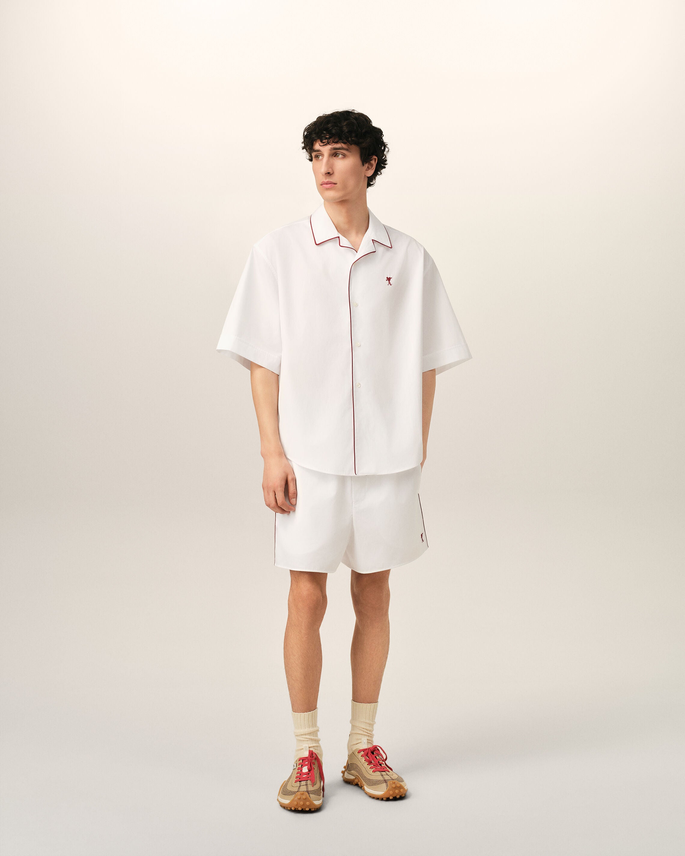 Chemise blanche en coton manches courtes Ami de Coeur flèche - 3