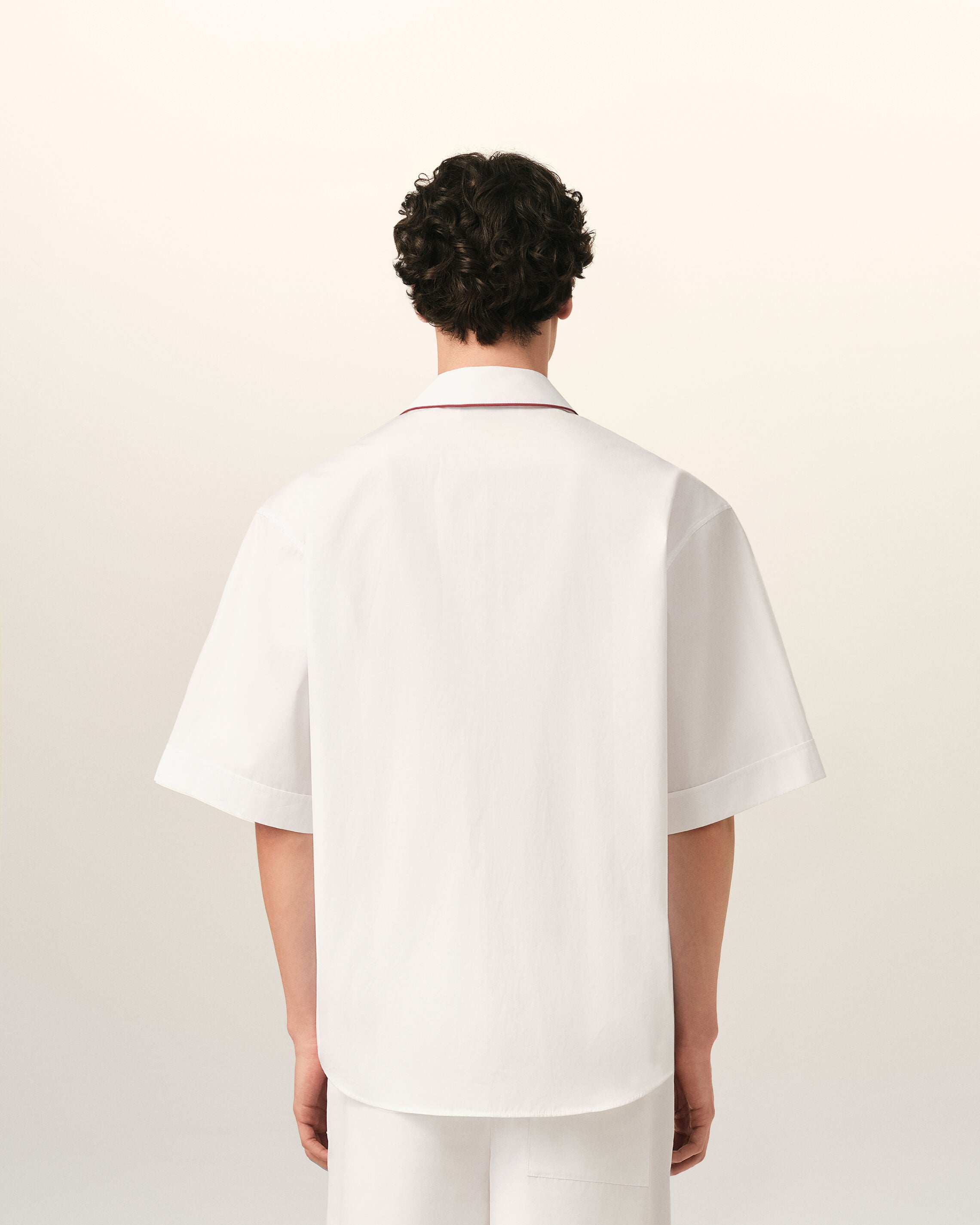 Chemise blanche en coton manches courtes Ami de Coeur flèche - 5
