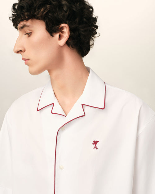 Chemise blanche en coton manches courtes Ami de Coeur flèche - Homme - 4 - AMI Paris - Ami Paris