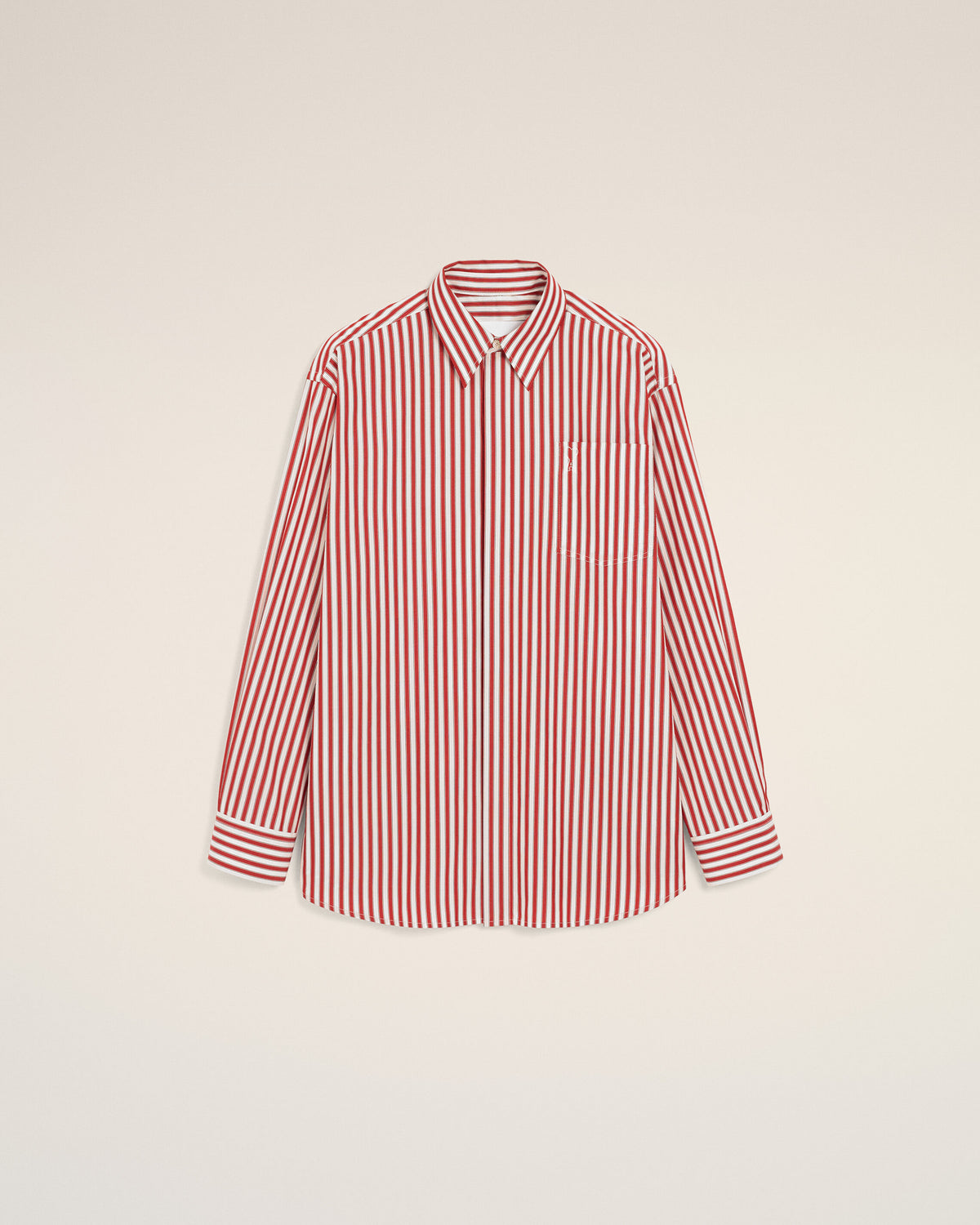 Red large striped shirt with embossed Ami de Coeur - 8