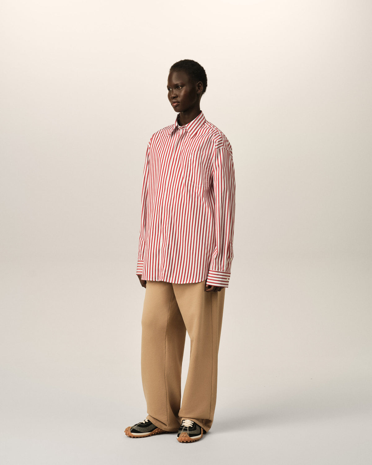 Red large striped shirt with embossed Ami de Coeur - 13