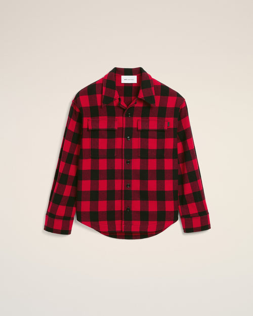 Sobrecamisa de cuadros anchos roja - Hombre - 1 - AMI Paris - Ami Paris