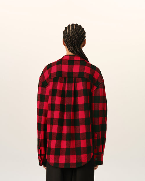 Sobrecamisa de cuadros anchos roja - Mujer - 12 - AMI Paris - Ami Paris