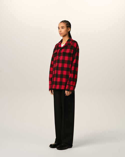 Sobrecamisa de cuadros anchos roja - Mujer - 13 - AMI Paris - Ami Paris