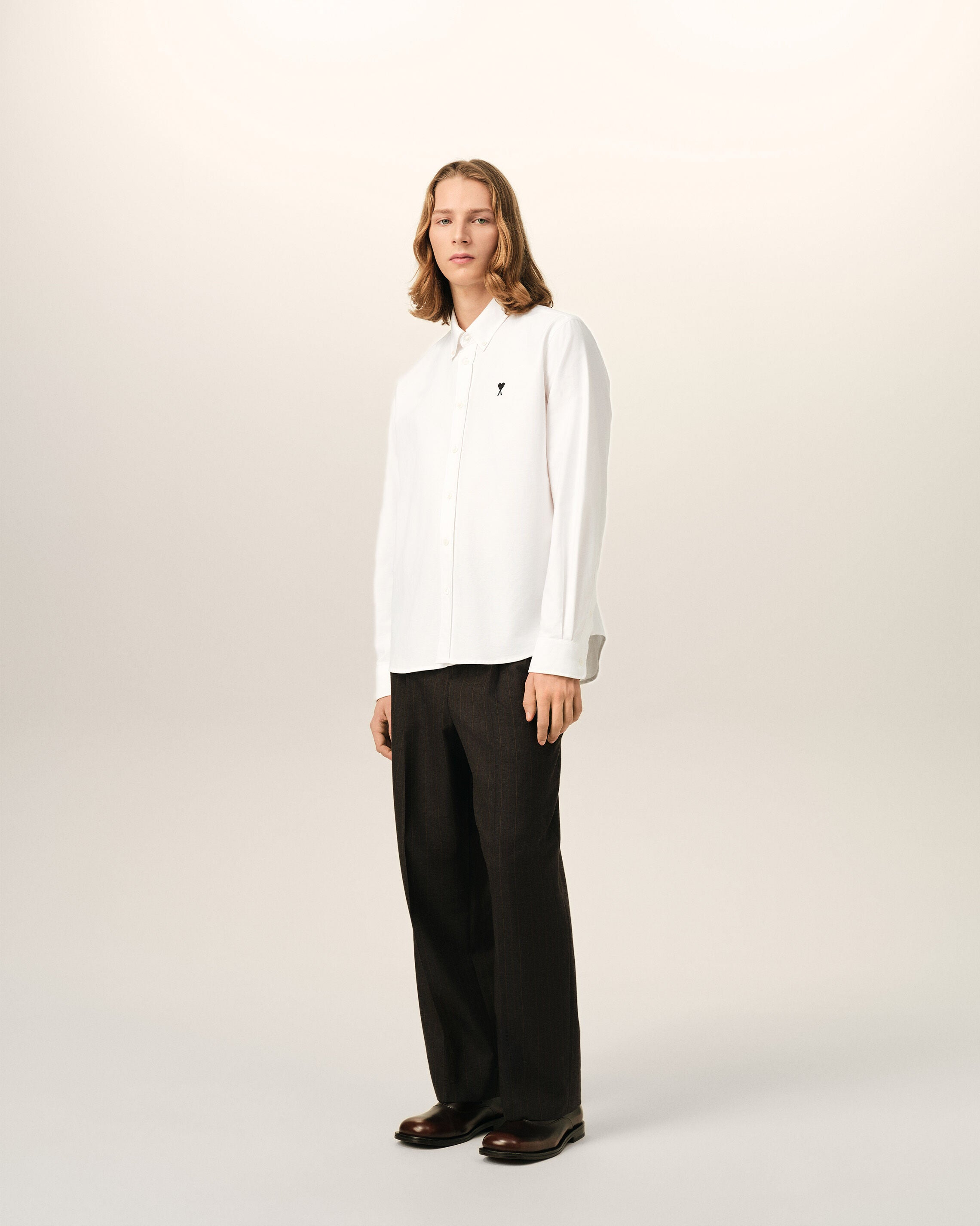 White cotton shirt with Ami de Coeur - 6