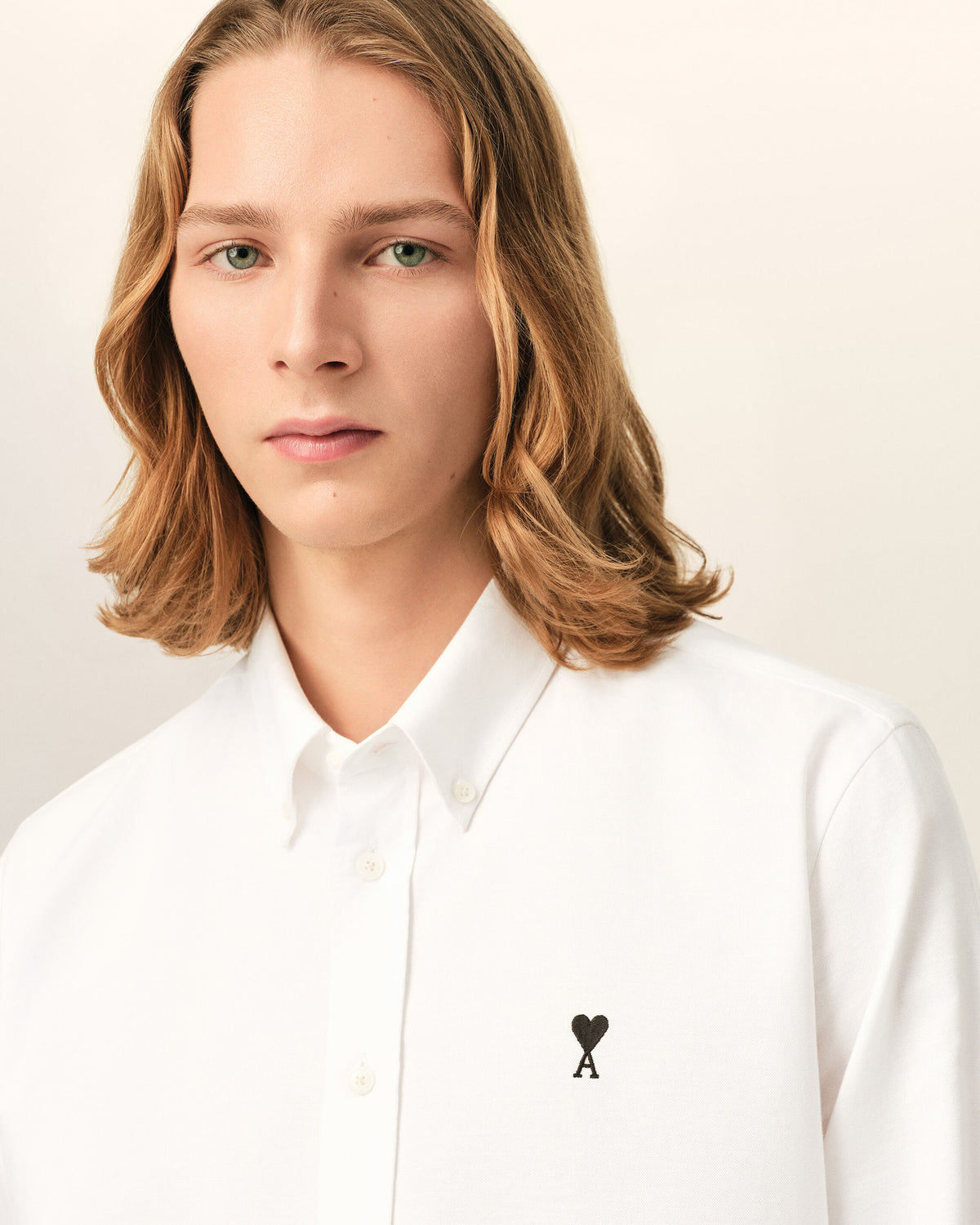 White cotton shirt with Ami de Coeur - 4