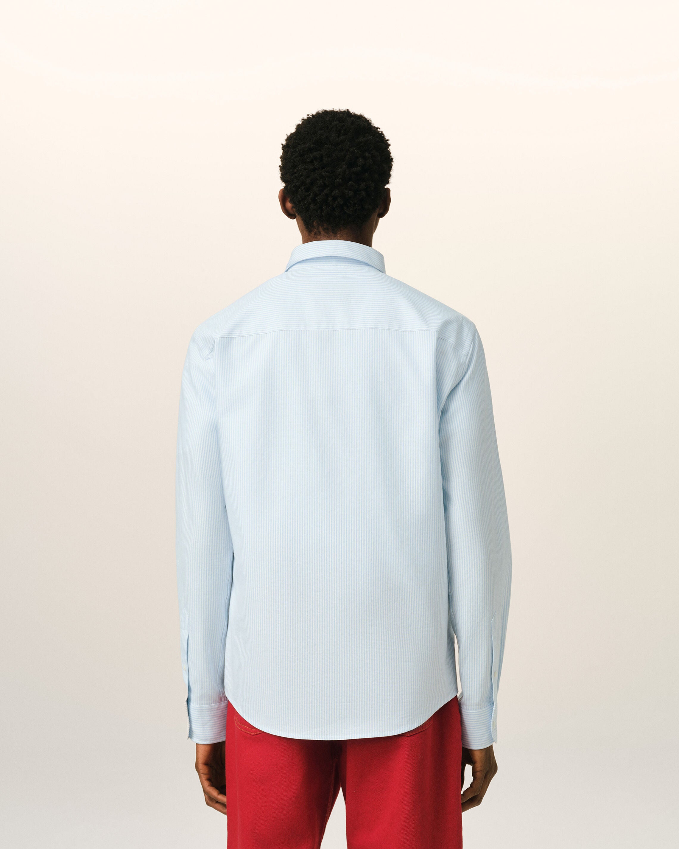 Blue striped cotton shirt with Ami de Coeur - 5